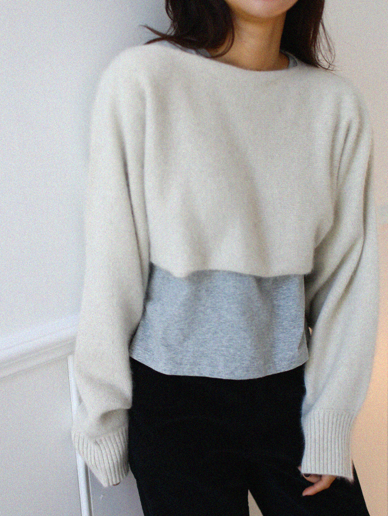 라쿤100숄크롭 스웨터(2color)